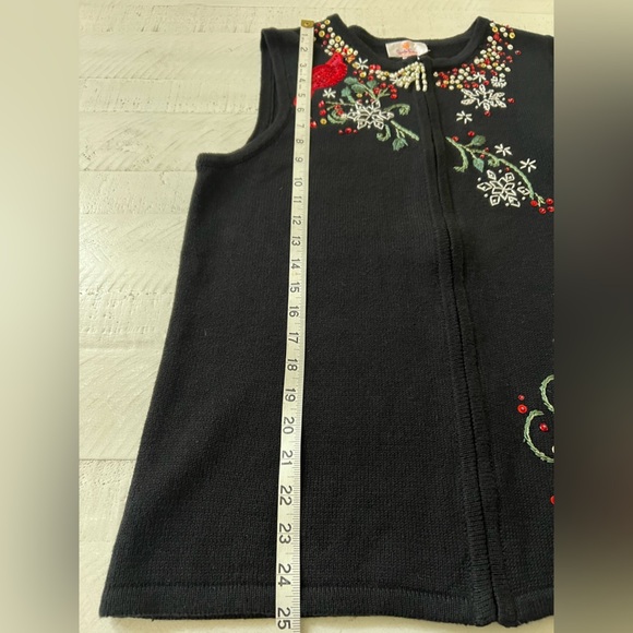 Vintage Y2K The Quacker Factory Beaded “Ugly” Christmas Sweater Vest size Small - Picture 6 of 7